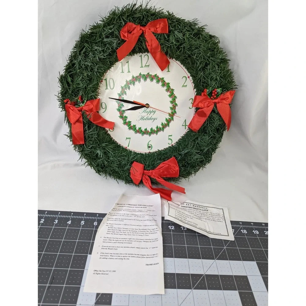 Christmas Wreath Musical Clock Emson 1999‎ Works